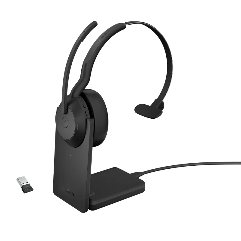 Jabra Evolve2 55/ Mono/ ANC/ USB/ BT-USB/ Bezdrať/ MS/ Stand/ Čierna…