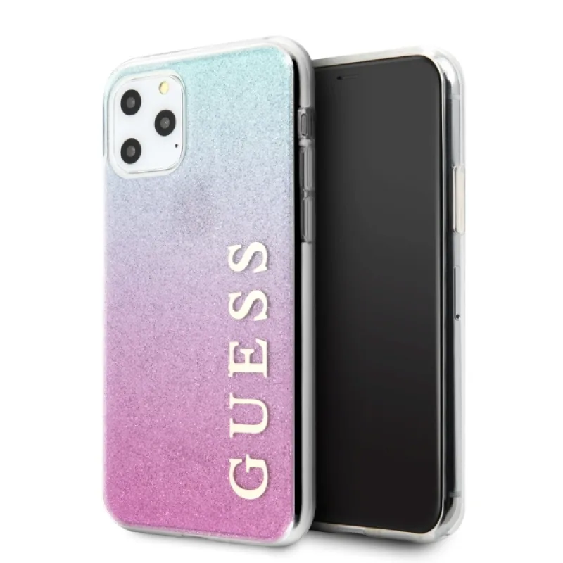 Guess GUHCN65PCUGLPBL iPhone 11 Pro Max ružovomodrý/ružovomodrý pevný obal Glitter Gradient