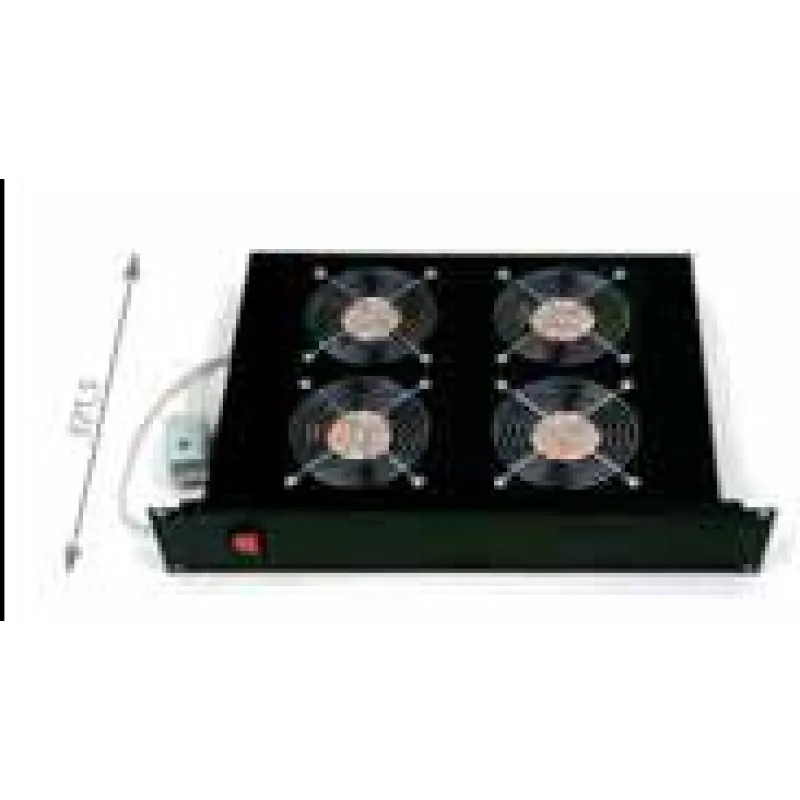 19" horiz.vent.j.4xVent.-220V/ 92W termost.2U čierna RAB-CH-X02-A1