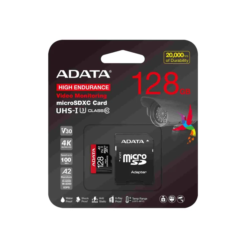 Adata High Endurance/ Micro SD/ 128GB/ UHS-I U3 / Class 10/ + Adaptér…