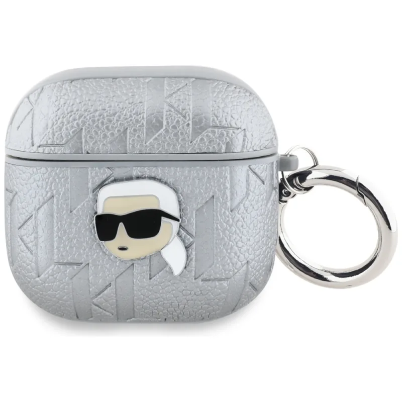 Karl Lagerfeld Monogram Karl Head puzdro pre AirPods 4 - strieborné