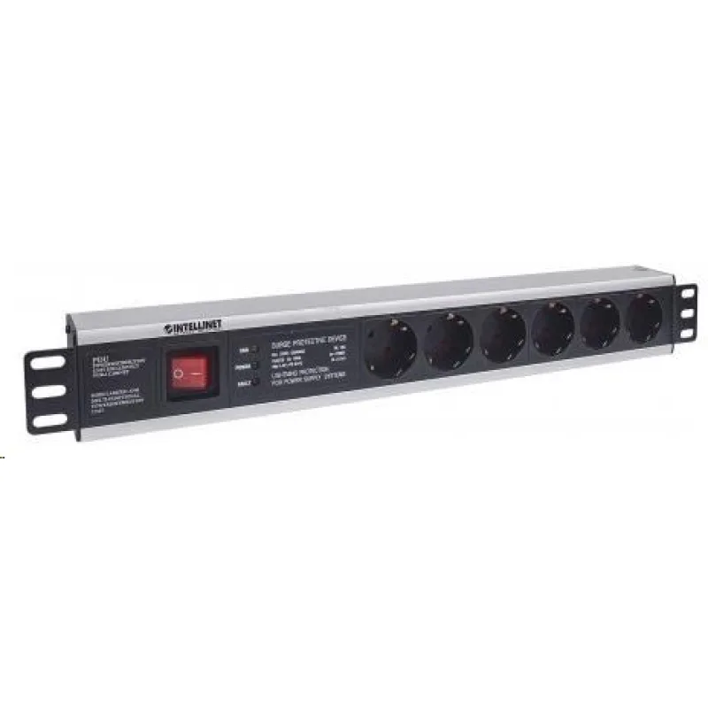 Intellinet 19" 1.5U Rackmount 6-Way Power Strip - nemecký typ, …