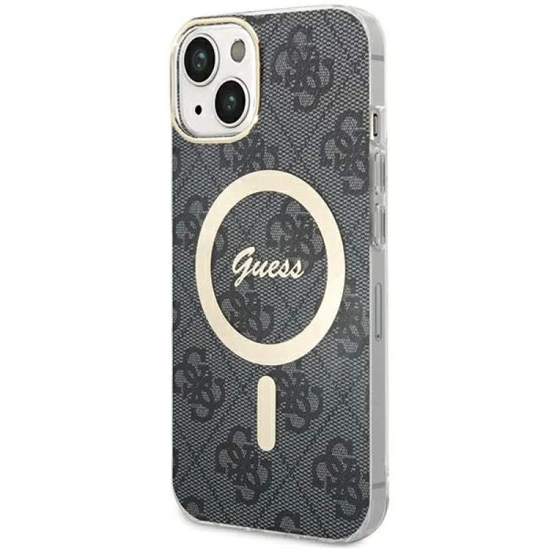 Guess 4G MagSafe puzdro pre iPhone 15 Plus / 14 Plus - čierne