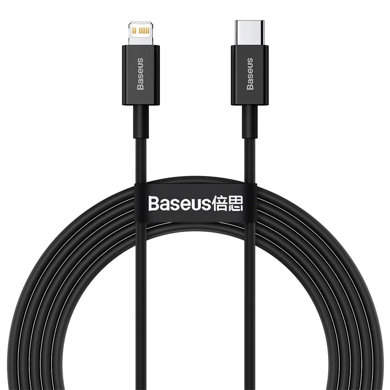 Baseus Dátový kábel Superior Series USB-C/ Lightning 20W 2m čierny…
