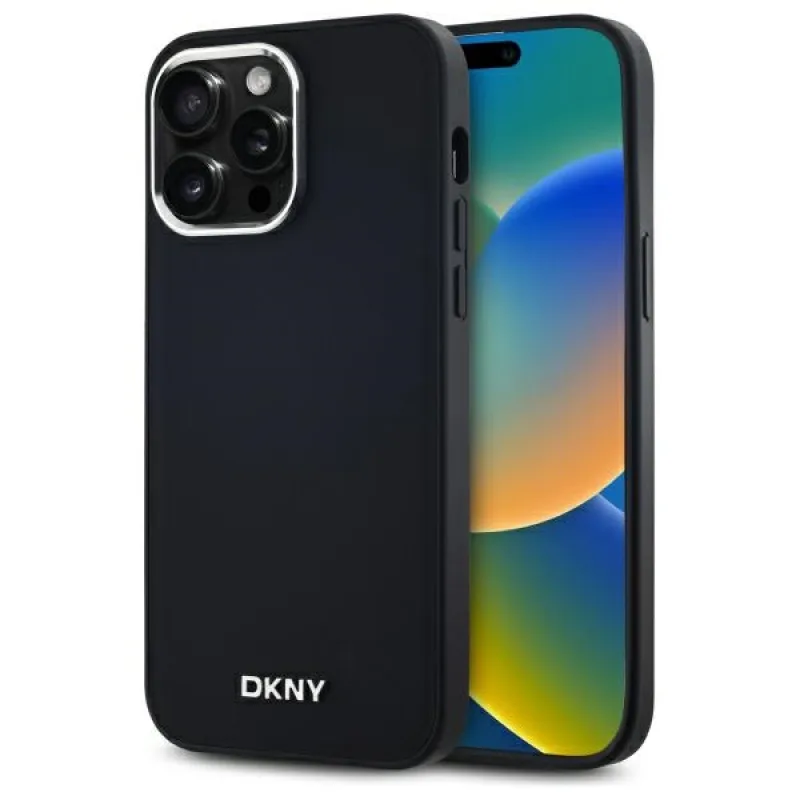 Puzdro DKNY Plain Logo MagSafe iPhone 14 Pro Max – čierne