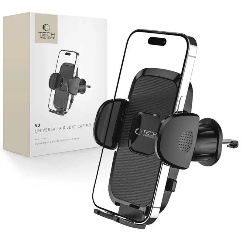 Držiak na telefón do auta Tech-Protect V3 pre ventilačný otvor - čierny