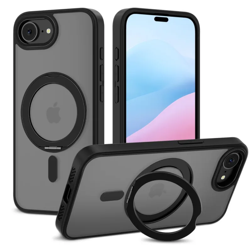 Puzdro Tech-Protect MagRing MagSafe pre iPhone 16e - matná čierna