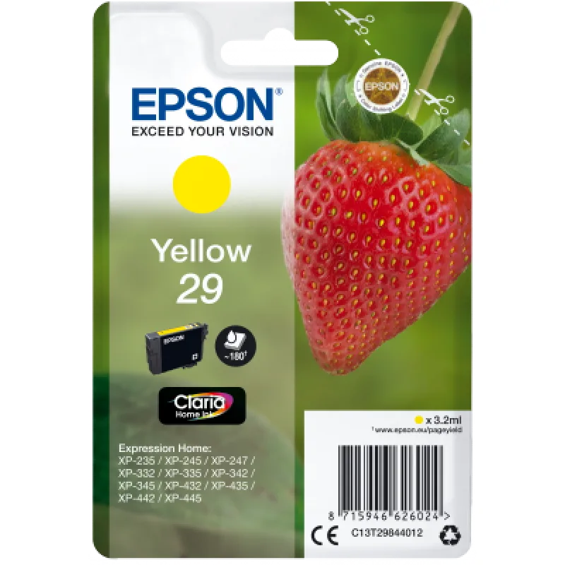 Epson Singlepack Yellow 29 Claria Home Ink C13T29844012