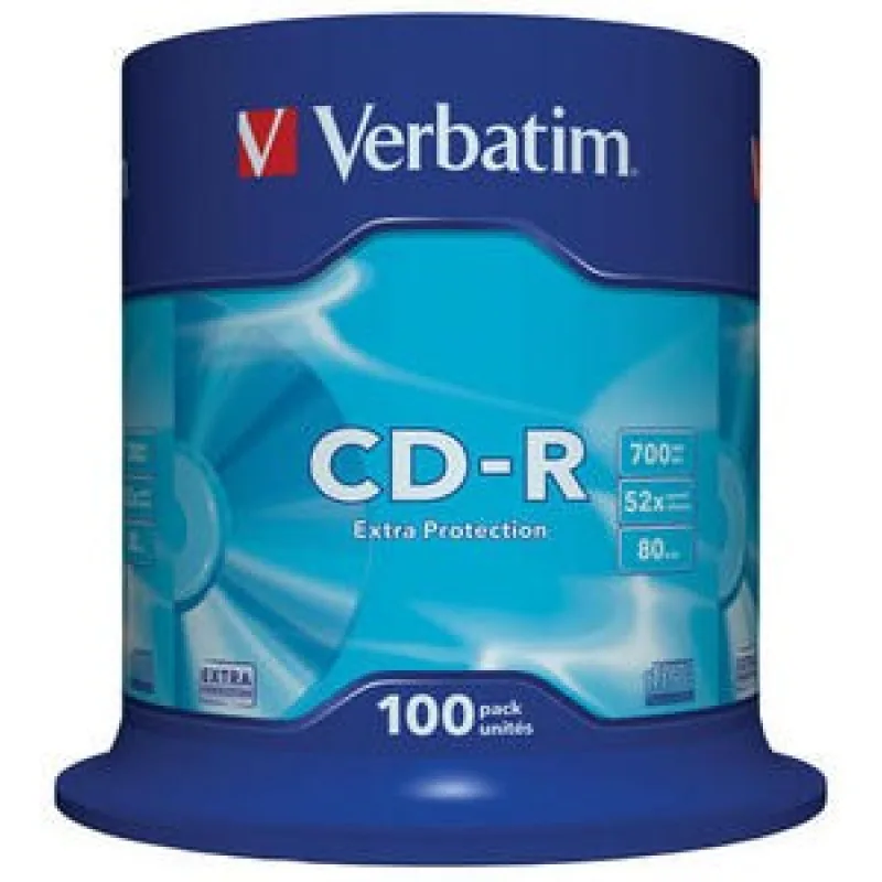 VERBATIM CD-R(100-Pack)Spindle/ EP/ DL/ 52x/ 700MB 43411
