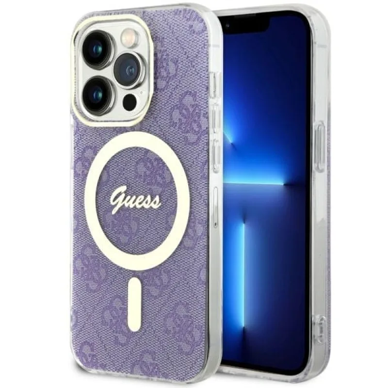 Guess GUHMP14LH4STU iPhone 14 Pro 6,1" fialový/fialový pevný obal 4G MagSafe