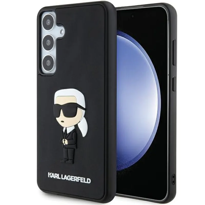 Puzdro Karl Lagerfeld 3D Rubber Ikonik pre Samsung Galaxy S24 - čierne