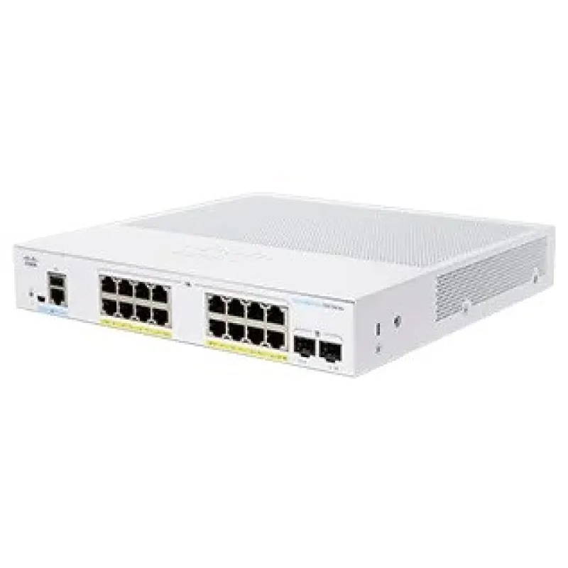 Cisco switch CBS350-16FP-2G-EU (16xGbE, 2xSFP, 16xPoE+, 240W, fanless)…
