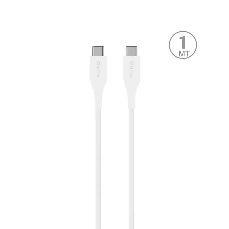 Puro Plain USB-C - USB-C napájací kábel 2m - biely