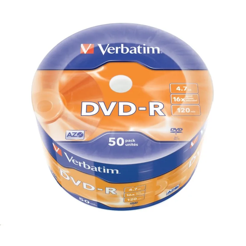 VERBATIM DVD-R (balenie 50 kusov) 16x WRAP 4.7GB MATT 43788