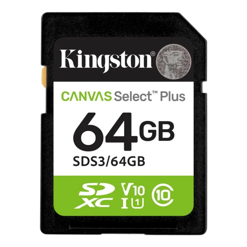 Kingston Canvas Select Plus/ SDXC/ 64GB/ UHS-I U1 / Class 10 SDS3/64GB