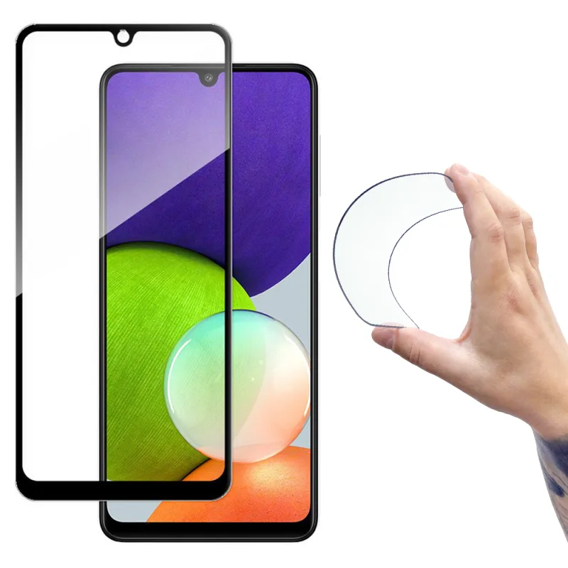 Wozinsky Full Cover Flexi Nano Glass Hybridná ochrana obrazovky s rámom pre Samsung Galaxy A22 4G čierna