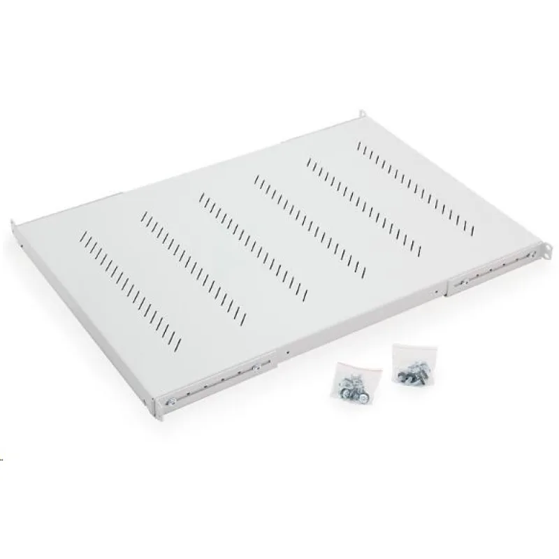 TRITON Regál s perforáciou 19", 1U/ 450 mm, nosnosť 150 kg, sivý RAC…