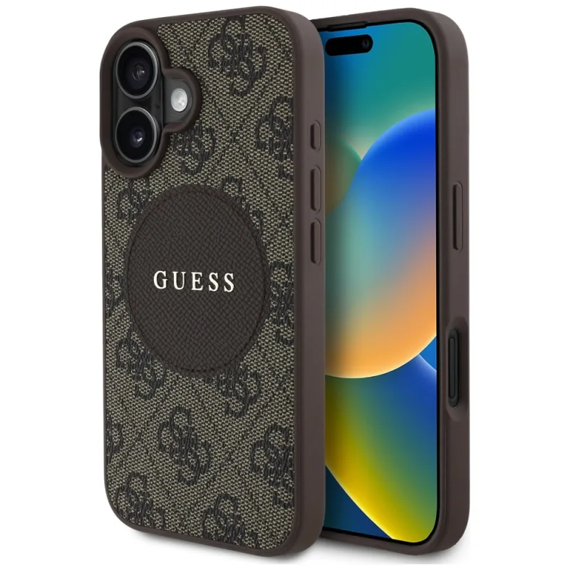 Puzdro Guess 4G Circle Classic Logo MagSafe pre iPhone 16 - hnedé