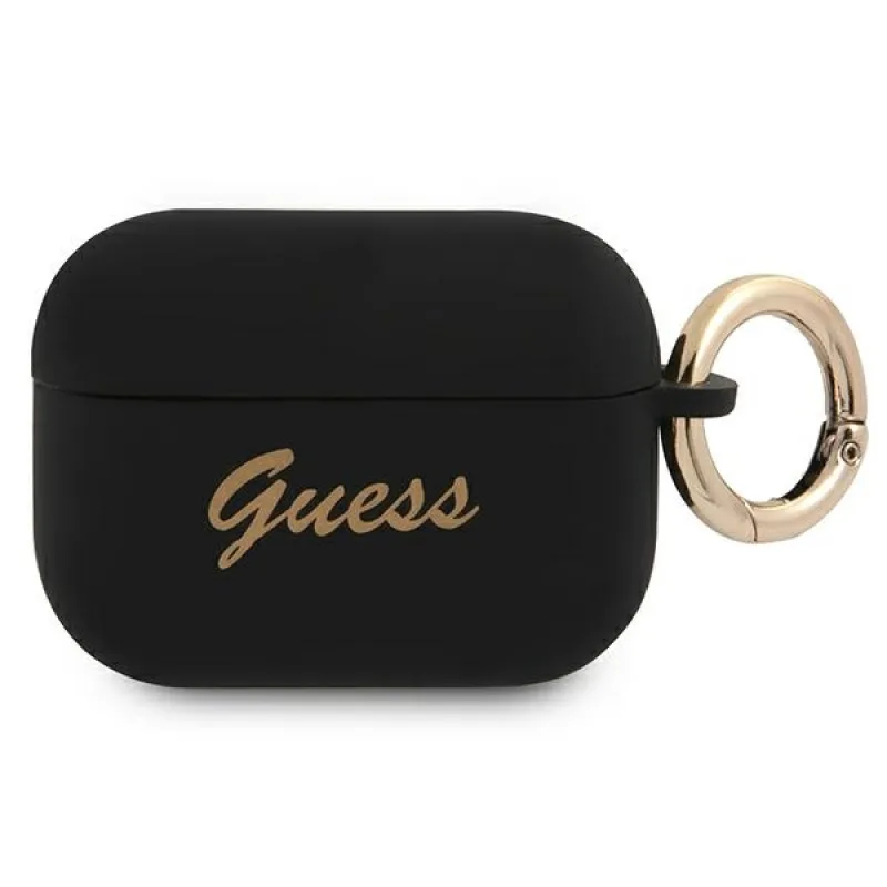 Guess GUAPSSSK AirPods Pro kryt black/black Silicone Vintage Script