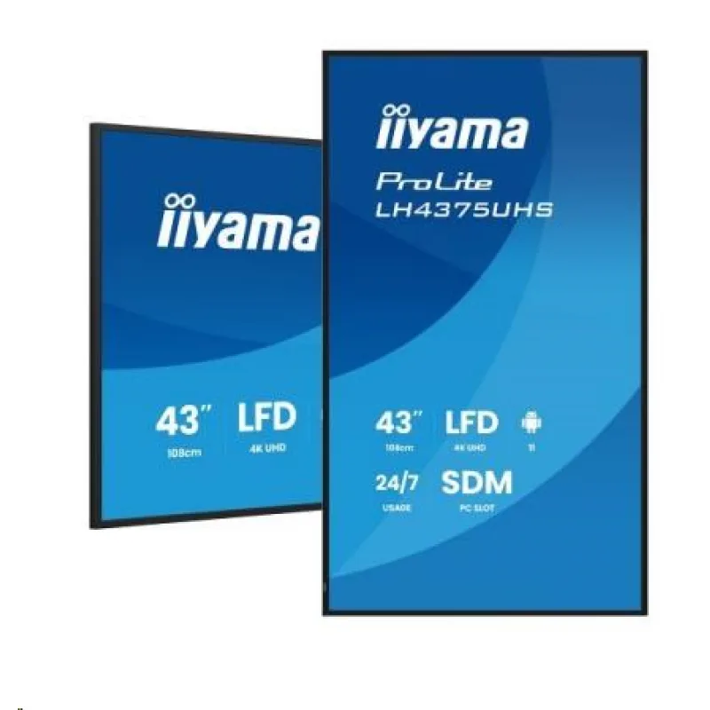 43" iiyama LH4375UHS-B2AG: IPS, 4K UHD, Android, 24/ 7 LH4375UHS-B2AG