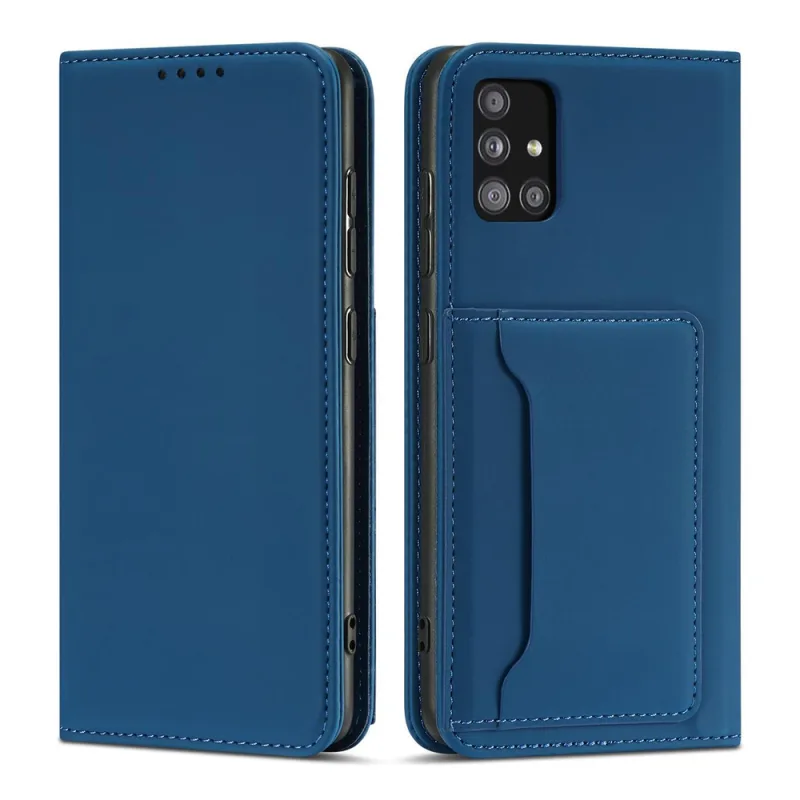 Puzdro na magnetickú kartu pre Samsung Galaxy A12 5G Pouch Wallet Card Holder Blue