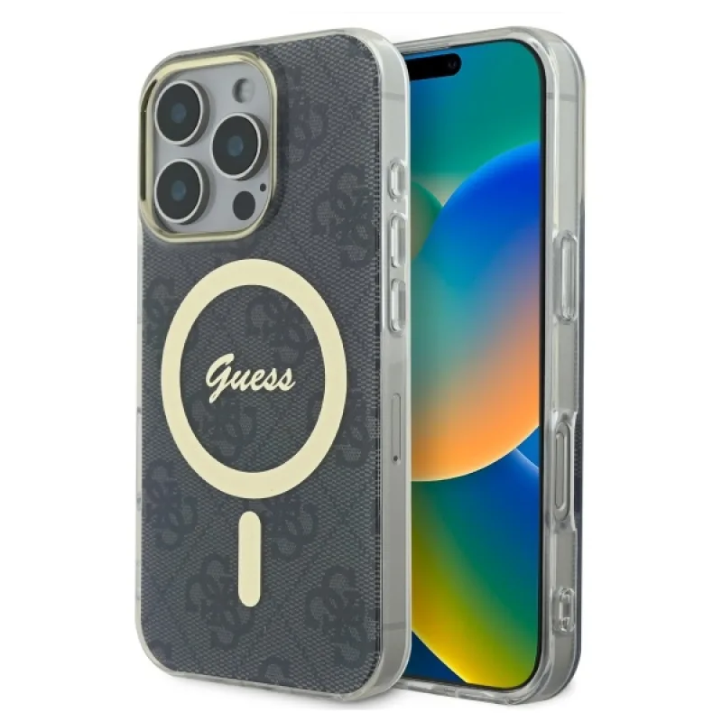 Puzdro Guess IML 4G MagSafe iPhone 16 Pro – čierne