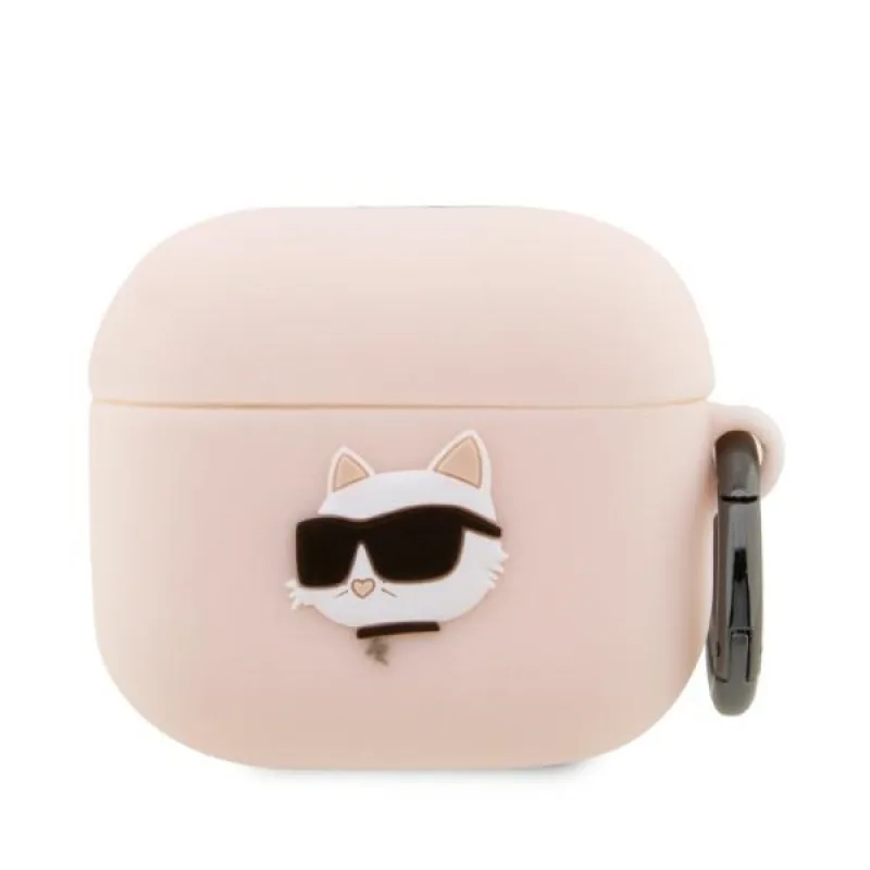 Karl Lagerfeld KLA3RUNCHP AirPods 3 kryt ružový/ružový Silikónová Choupette Head 3D