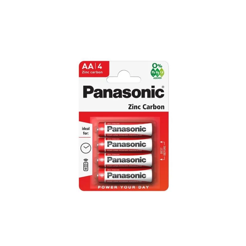 PANASONIC Zinkouhlíkové baterie Red Zinc R6RZ/ 4BP EU AA 1, 5V…