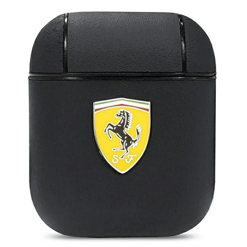 Kryt na slúchadlá Ferrari FESA2LEBK AirPods black/black On Track Leather