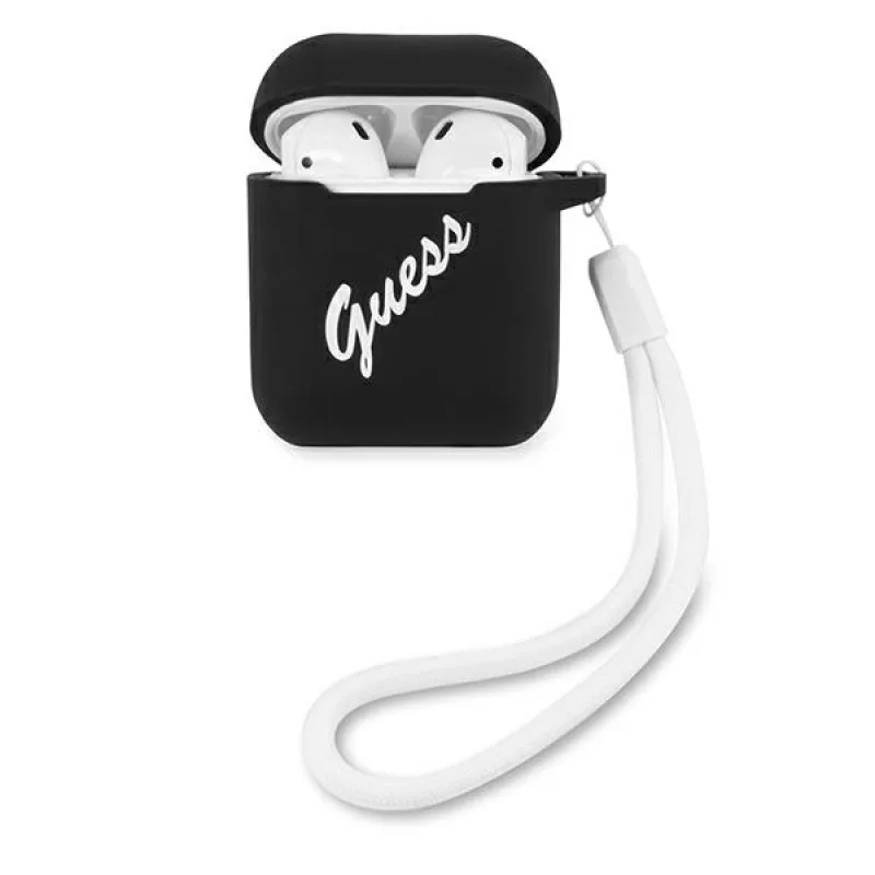 Guess GUACA2LSVSBW kryt AirPods čierny/biely Silicone Vintage