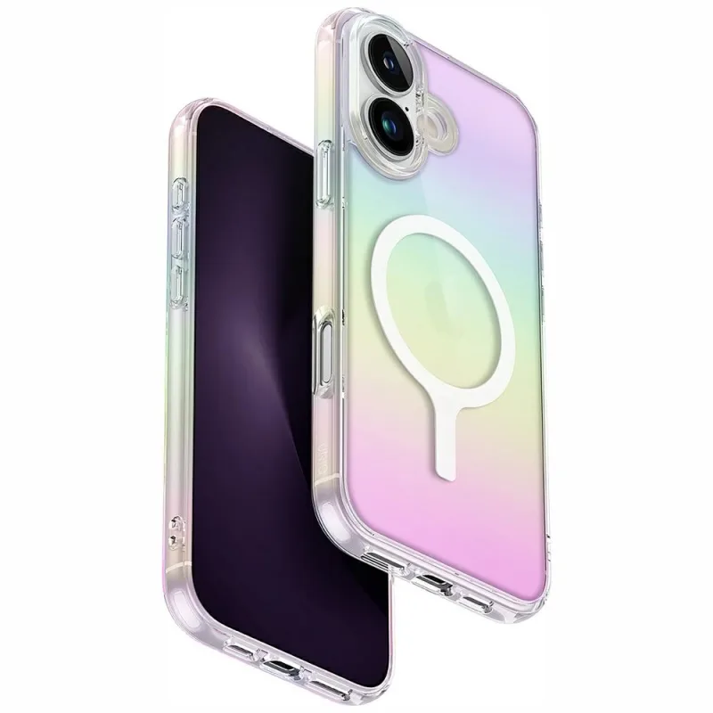Nabíjacie puzdro Uniq Iridescia Magclick pre iPhone 16 – viacfarebné