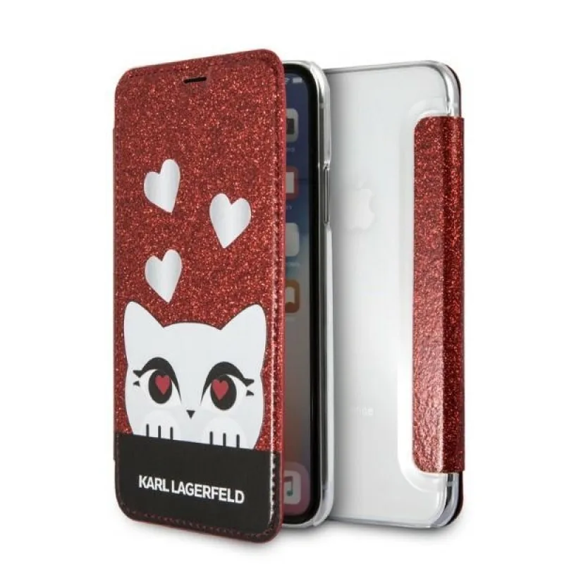 Karl Lagerfeld Valentine puzdro na iPhone X/XS – červené