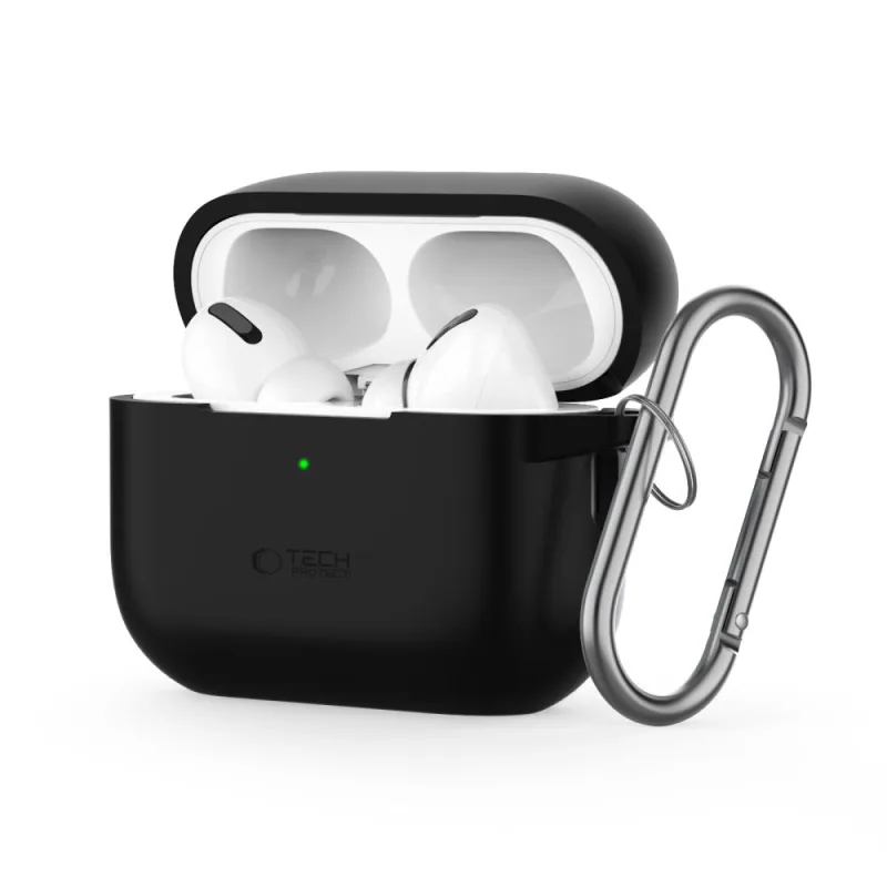 Silikónové háčikové puzdro Tech-Protect pre Apple AirPods Pro 1 / 2 - čierne