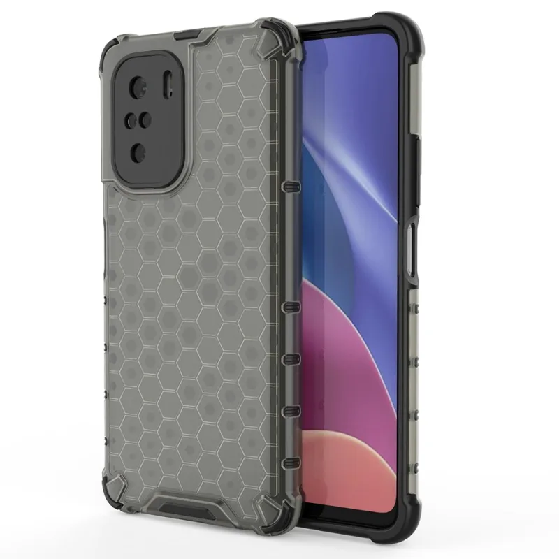 Pancierový kryt Honeycomb Case s TPU nárazníkom pre Xiaomi Redmi K40 Pro+ / K40 Pro / K40 / Poco F3 čierny