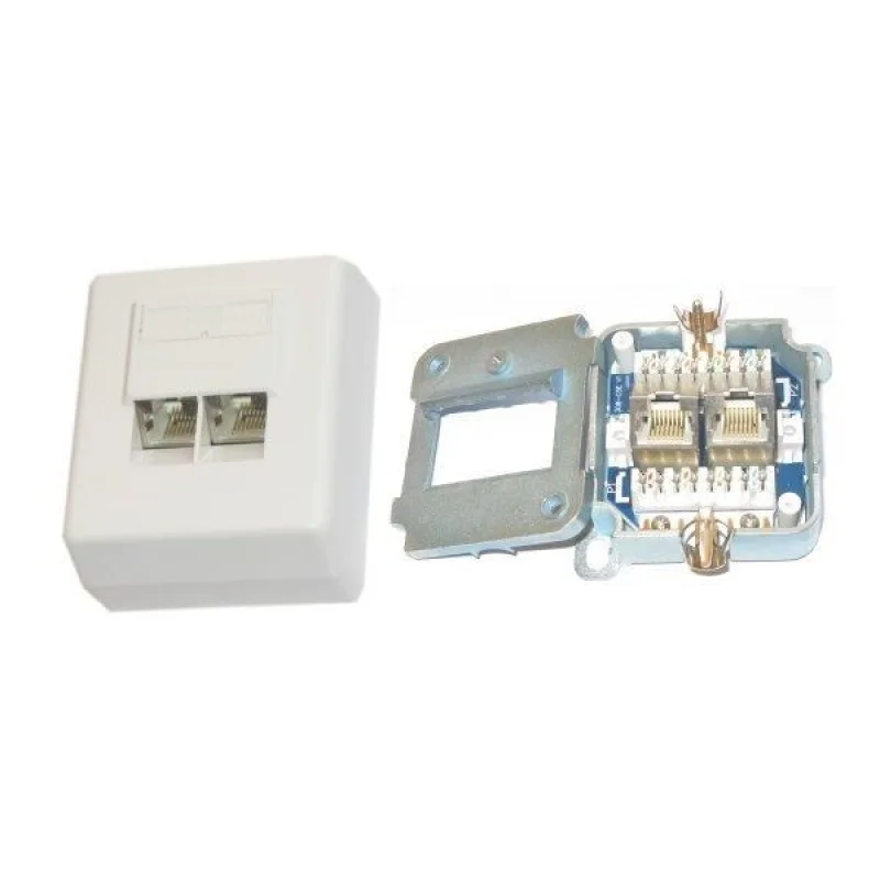 Zásuvka Profi STP 2x RJ45 Cat5E, krone, na omítku PXO-22S-C5E