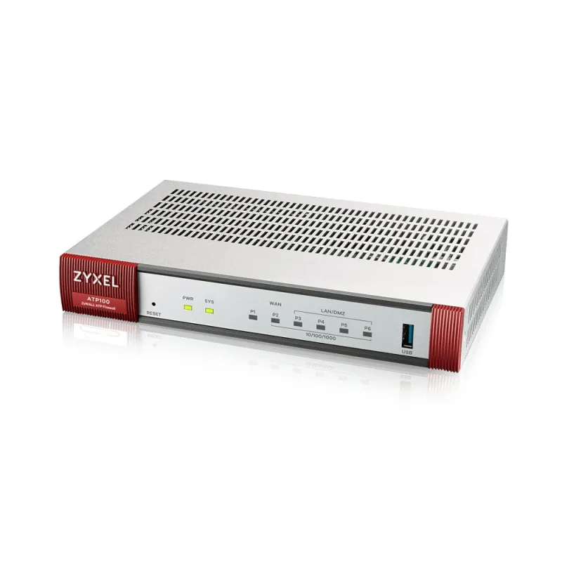 Zyxel ATP100 V2 10/100/1000, VERSION 2, 1*WAN, 4*LAN/DMZ ports,1*USB with…