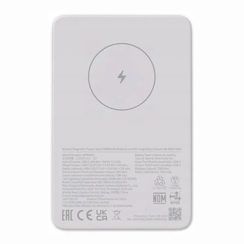 Power banka Xiaomi 5000mAh magnetic 6941812737958