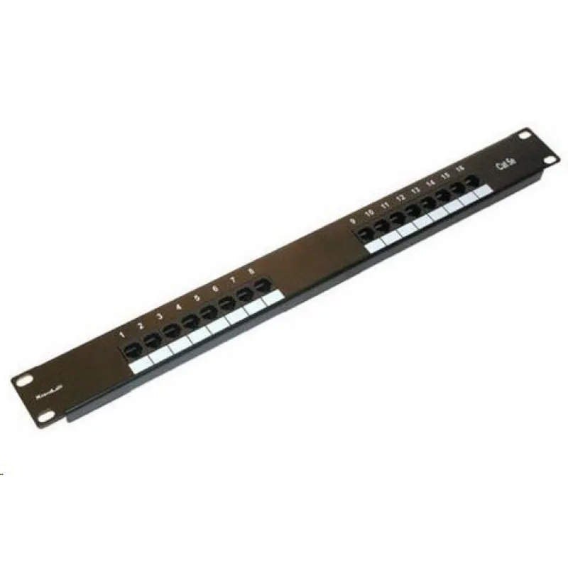19" Patch panel XtendLan 16port, UTP, Cat5E, 30µm, duální svorkovnice…