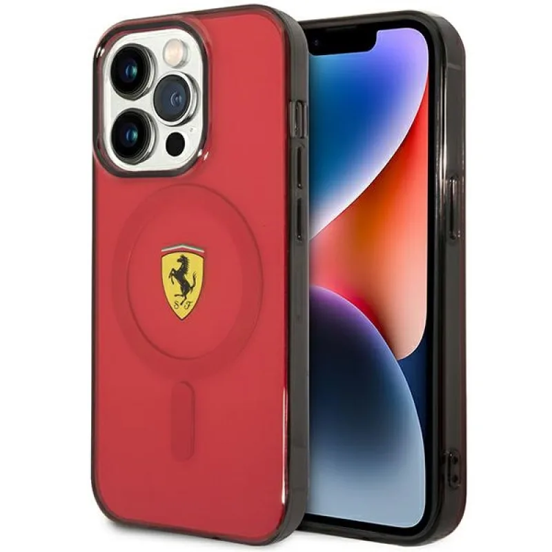 Ferrari FEHMP14LUKR iPhone 14 Pro 6,1" červeno/červené pevné puzdro Translucent Magsafe