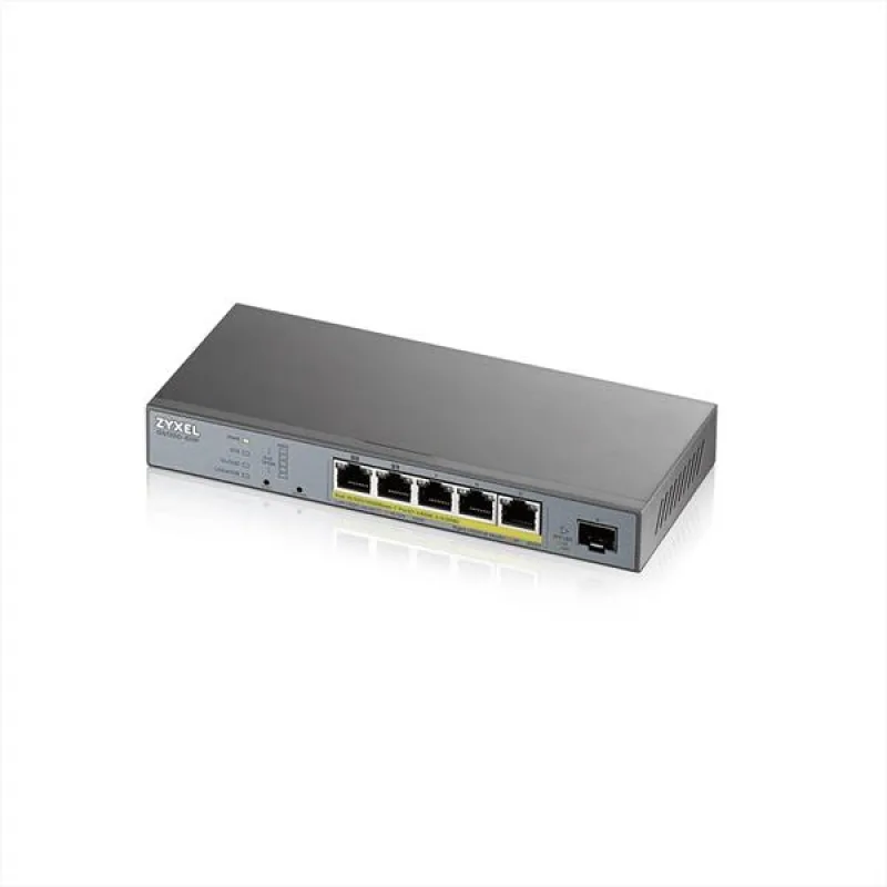 Zyxel GS1350-6HP, 6 Port managed CCTV PoE switch, long range, 60W, 802…