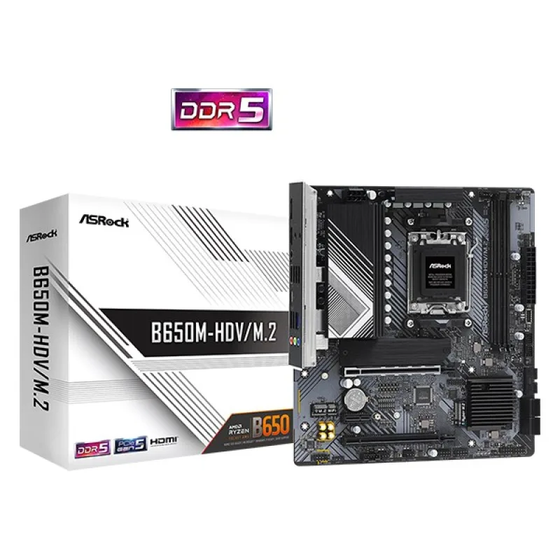 ASRock MB Sc AM5 B650M-HDV/ M.2, AMD B650, 2xDDR5, 1xDP, 1xHDMI, …