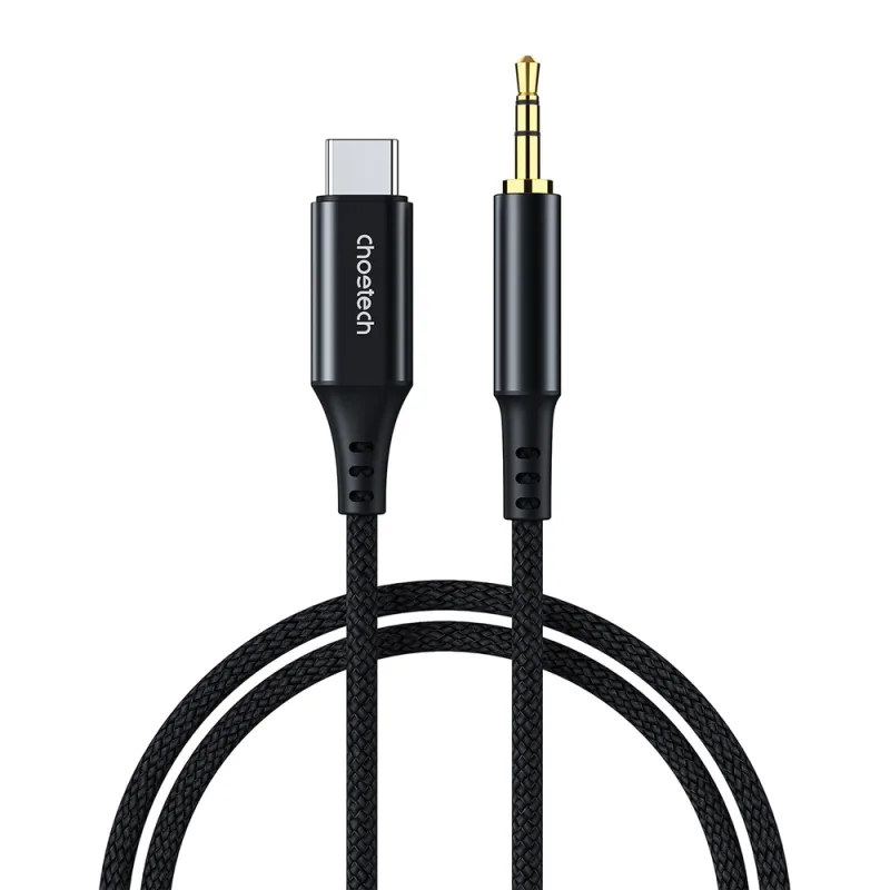Choetech AUX006 USB-C / mini jack 3,5mm kábel 1 m - čierny