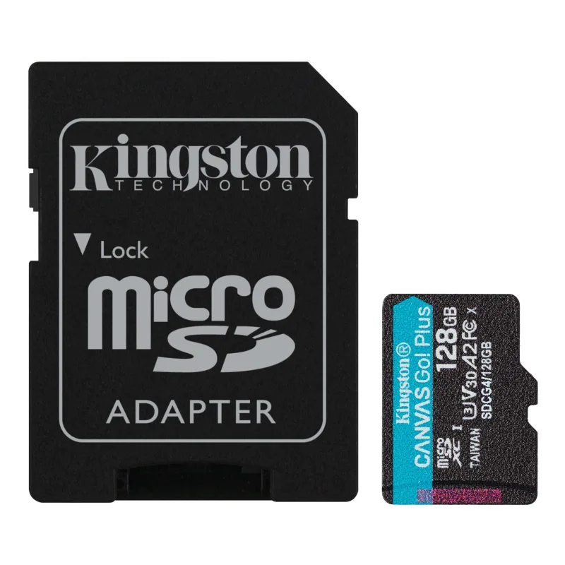 Kingston 128GB microSDXC Canvas Go Plus Gen4 200MB/s A2 U3 V30 + adaptér