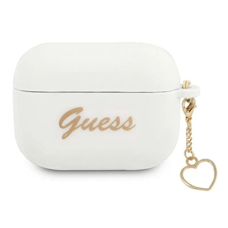 Guess GUAPLSCHSH kryt AirPods Pro bielo/biely Silicone Charm Heart Collection
