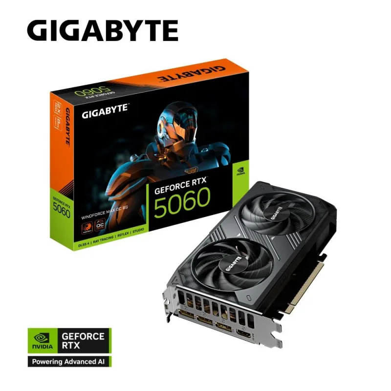 GIGABYTE VGA NVIDIA GeForce RTX 5060 WINDFORCE MAX OC 8G, 8G GDDR7, …