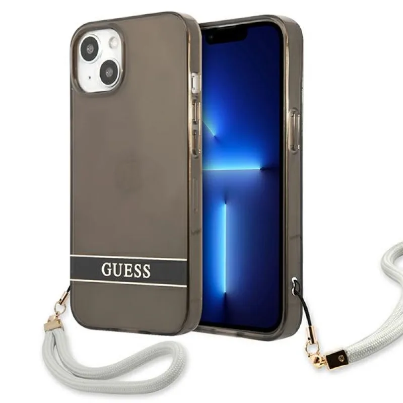 Guess GUHCP13SHTSGSK iPhone 13 mini 5,4" čierno/čierne pevné puzdro Translucent Stap