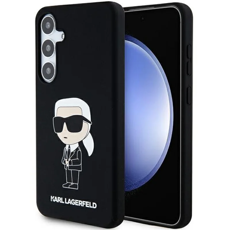 Karl Lagerfeld silikónové puzdro Ikonik pre Samsung Galaxy S24 - čierne