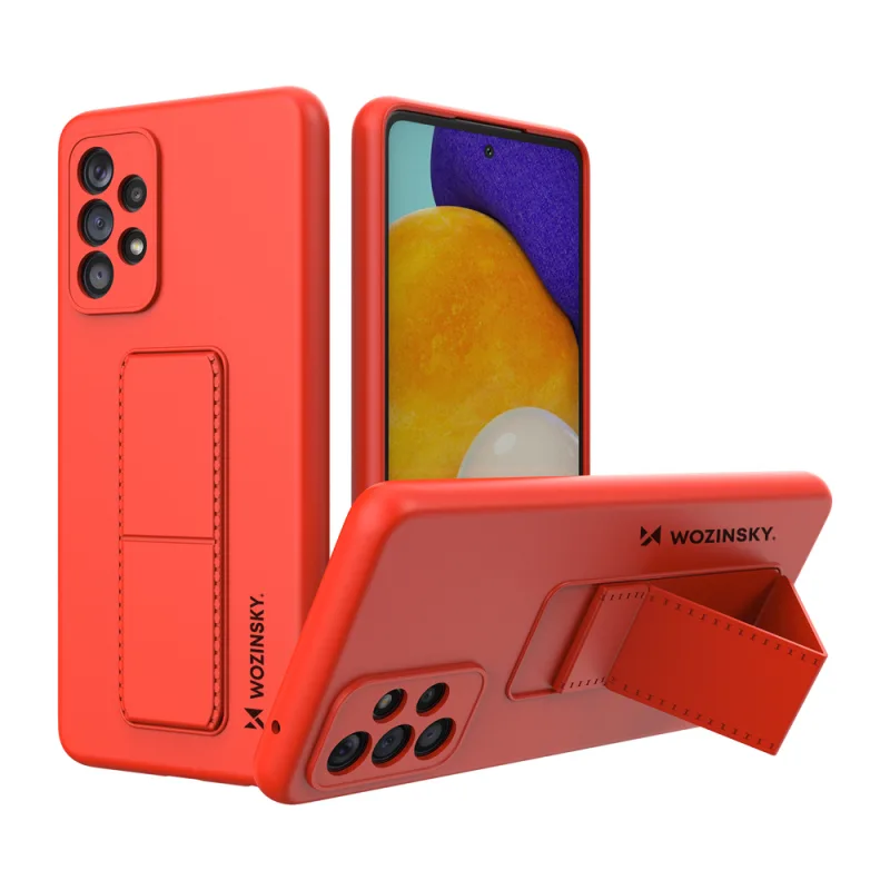 Silikónový obal Wozinsky Kickstand Case so stojanom pre Samsung Galaxy A73 červený