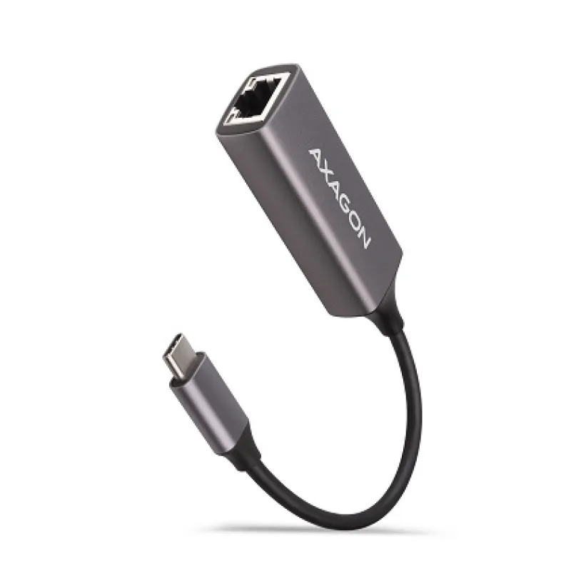 AXAGON ADE-TRC, USB-C 3.2 Gen 1 - Gigabitová sieťová karta, automatická inštalácia, titánovo šedá