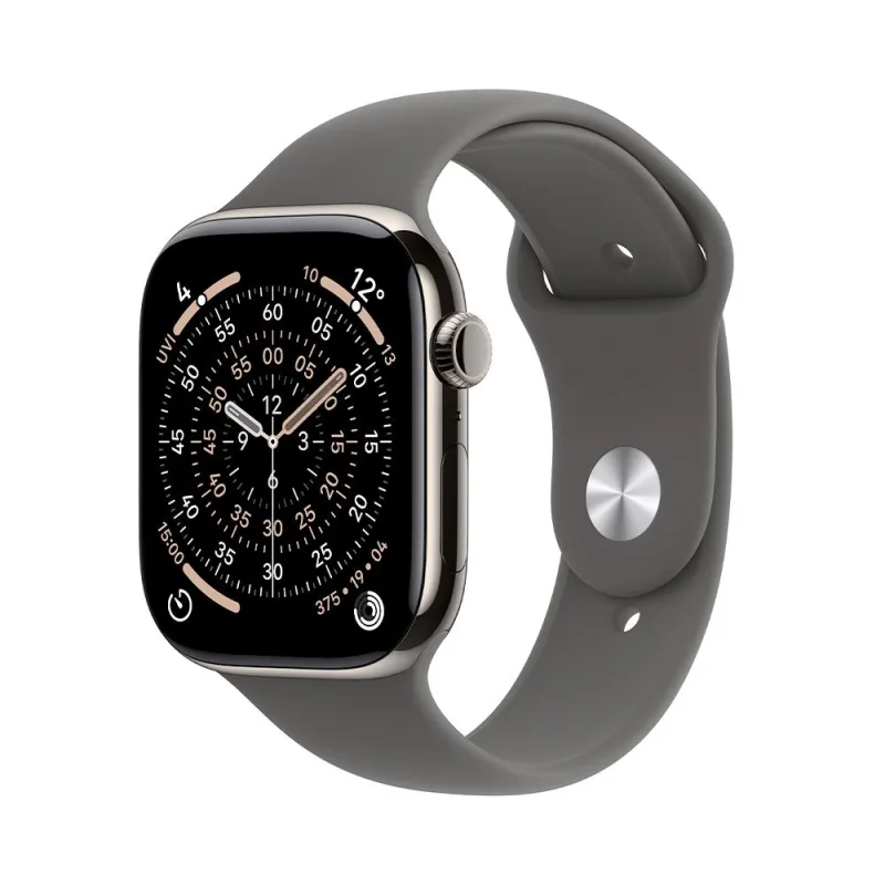 Apple Watch Series 11 GPS + Cellular 42mm Prírodný titán s kamenno sivým športovým remienkom - S/M